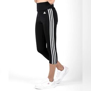 Adidas High-Rise 3 Stripes 3/4 style sport leggings